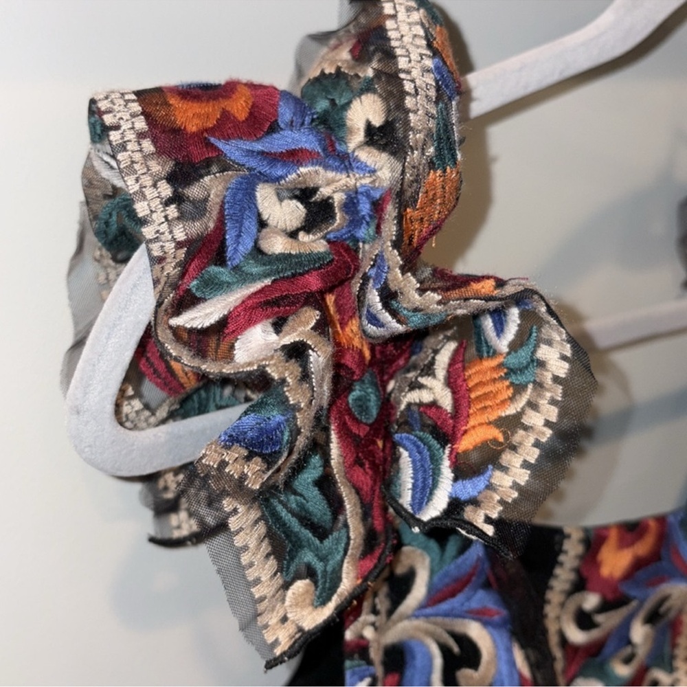 Anthropologie NEW Eva Franco Florence Embroidered Corset Top Size XS Black/Multi - Picture 6 of 12